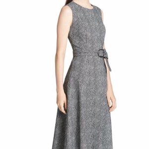 Calvin Klein tweed Asymmetric Midi Dress with Belt